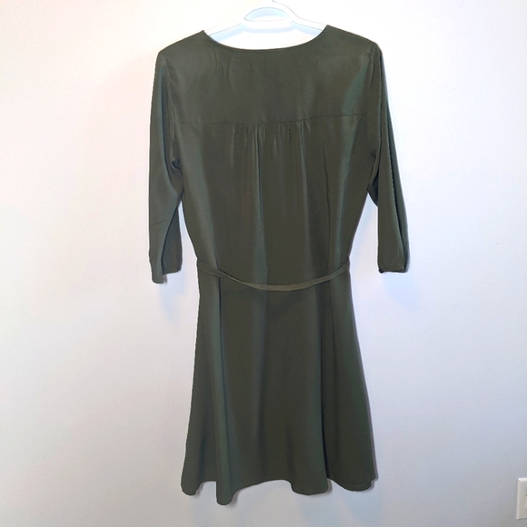 ONLY Wrap Dress Olive 3/4 length sleeve Size 36 - Picture 5 of 5